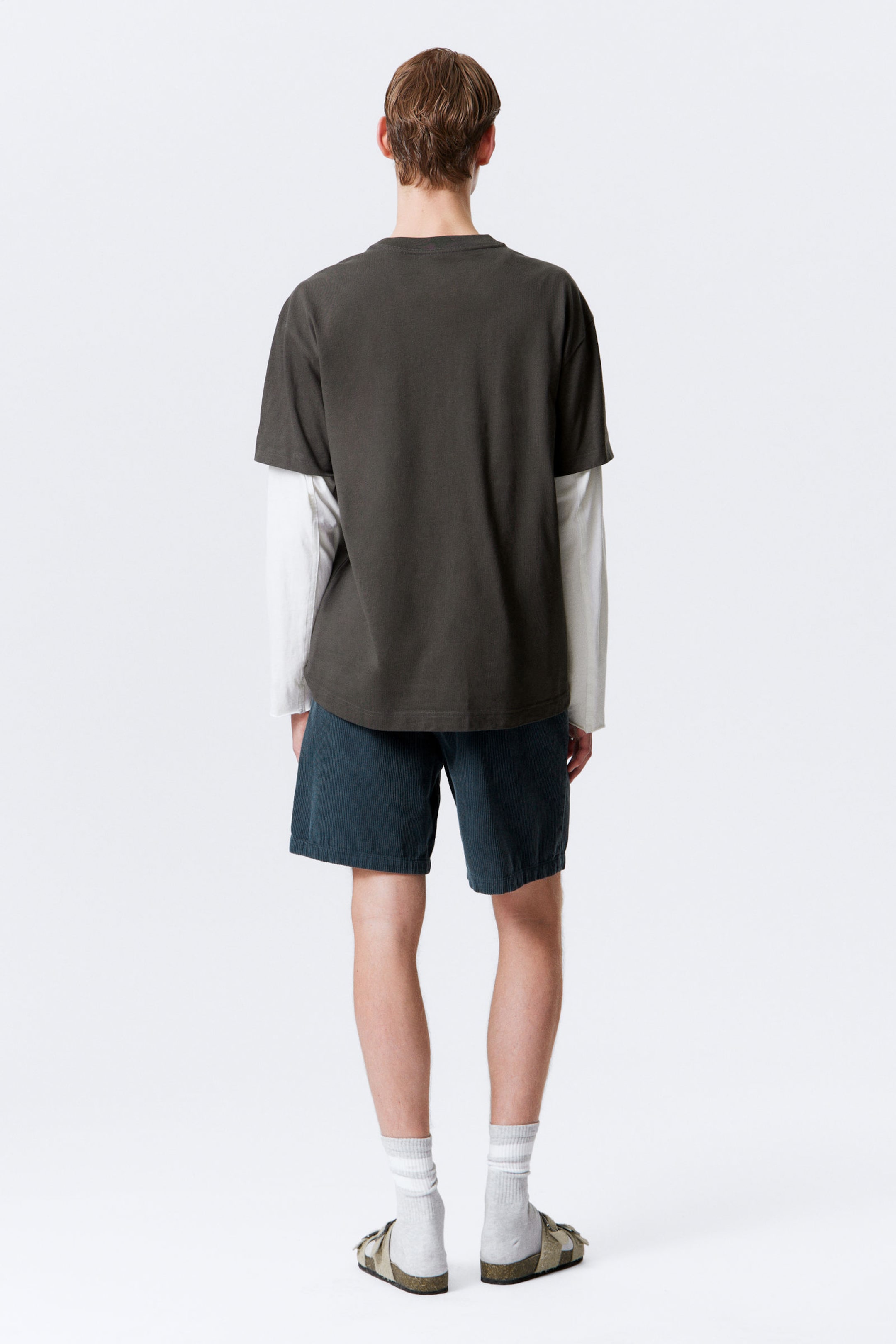 Dunkelblau - Entspannte Cord-Shorts mit Kordelzug - 3