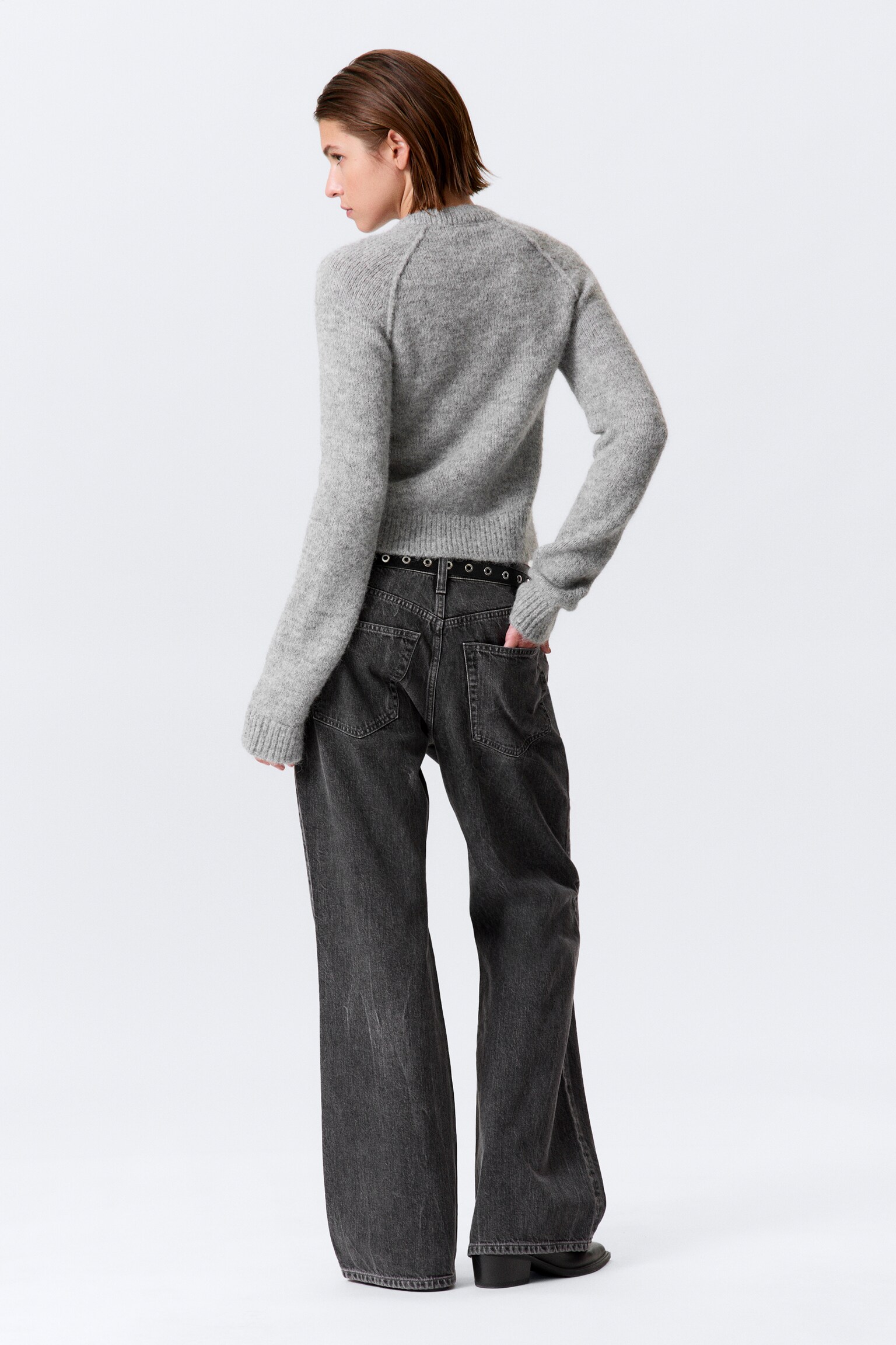 Cardigan ajusté doux en laine mélangée - Gris chiné/Taupe clair/Vert foncé - 7