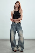 Mid Blue - Mellanblå - Drift Low Waist Loose Barrel jeans - 1