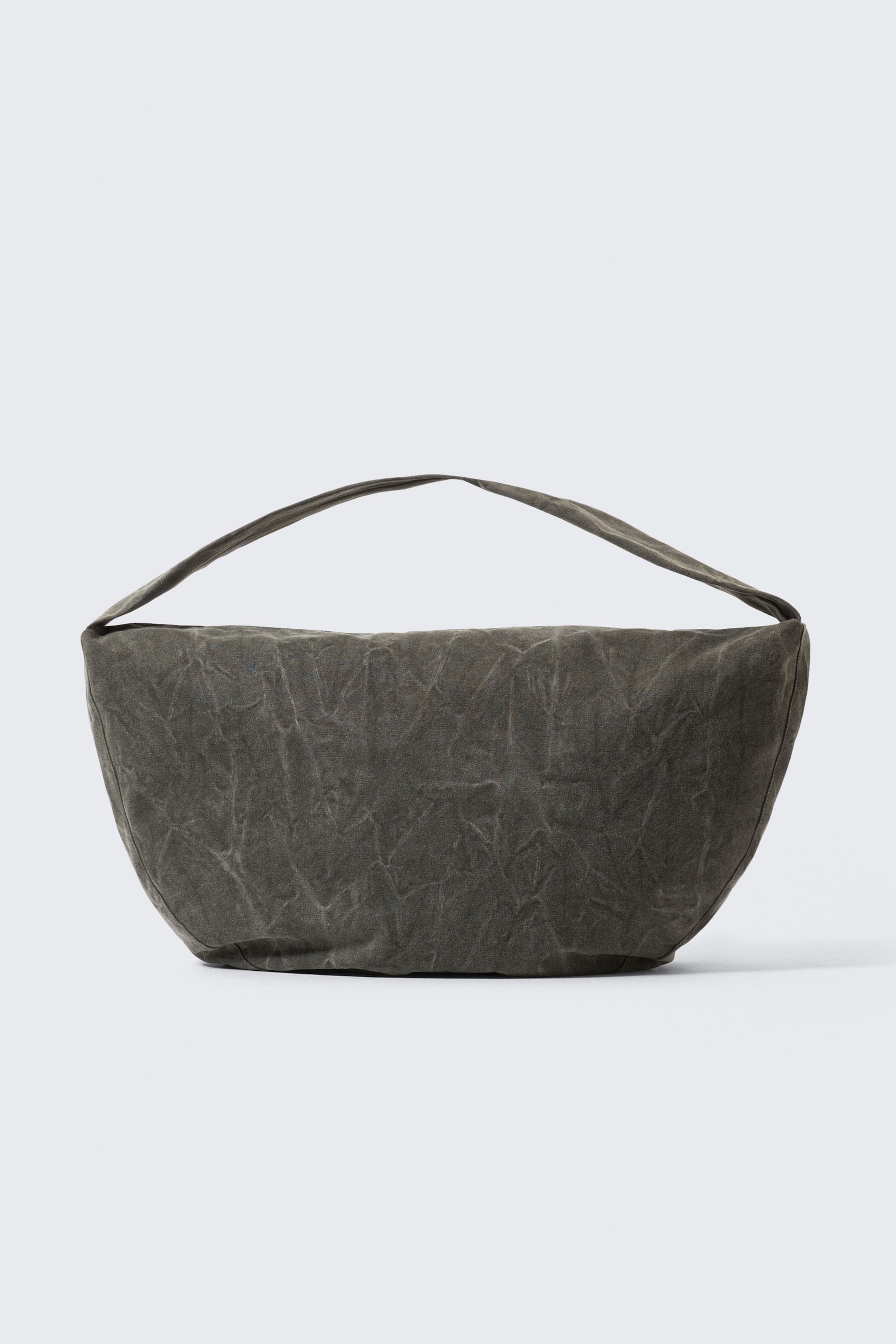 #3E3D36 - Crossbody-väska i tvättad bomull - 1