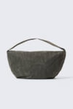 Dark Khaki Green - Washed Cotton Crossbody Bag - 0