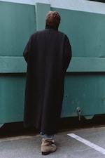 Black - Herringbone - Oversized Wool-Blend Car Coat - 4