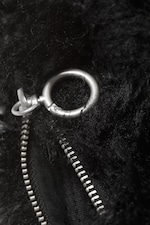 Black - Faux Fur Medium Zip Purse - 1