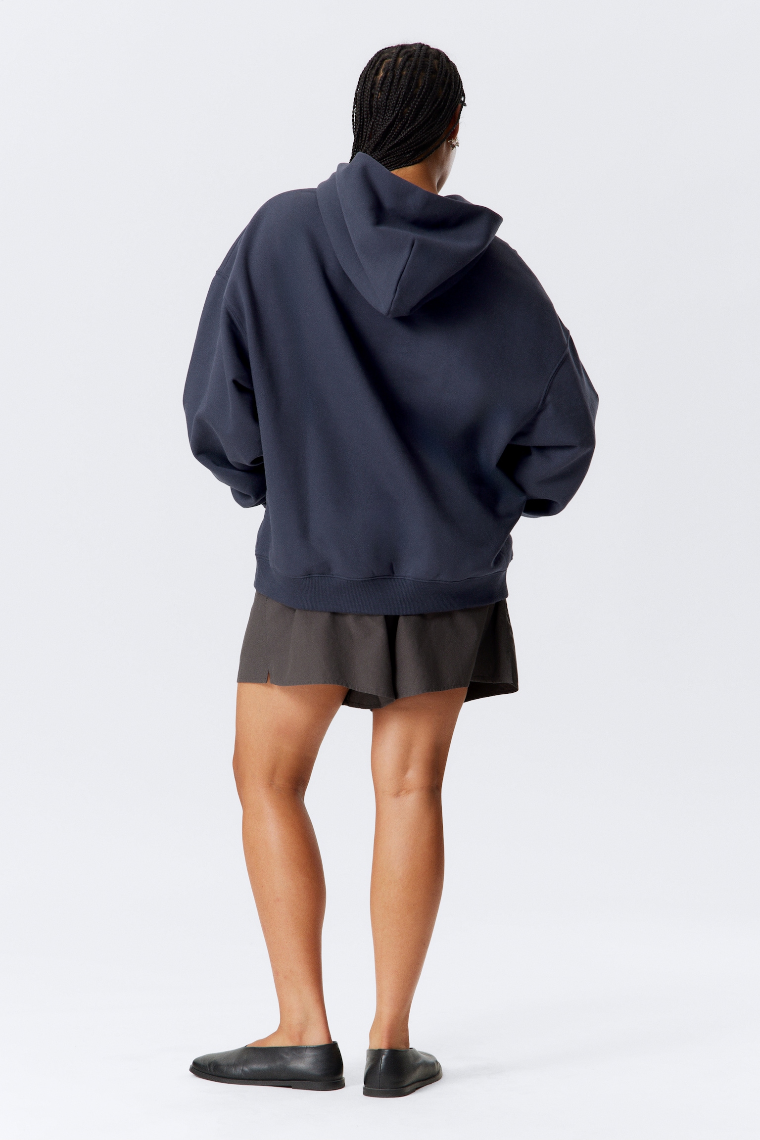 Oversized Heavyweight Hoodie - Dark Blue/Black/Light Grey Melange/Dark Green/White/Dark Mole/Dark Brown - 3