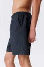 Dark Blue Check - Checked Nylon Swim Shorts - 2