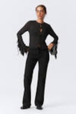 Black - Flared Suiting Trousers - 0