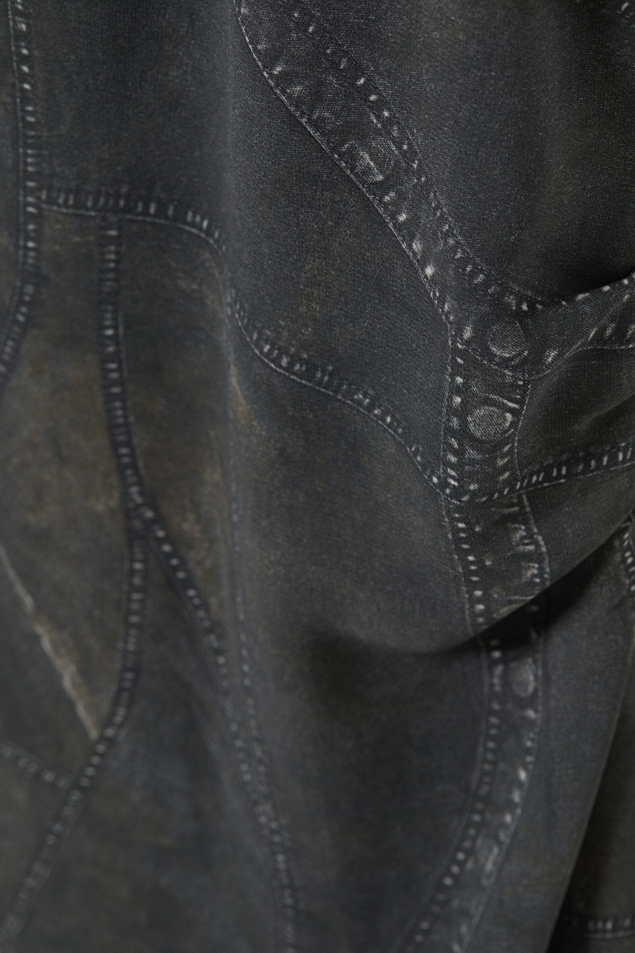 Dark Grey - Satin One-Shoulder Mini Dress - 4