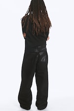 Black Rinse – svart - Astro mid waist baggy jeans i imitert skinn med lommer - 3