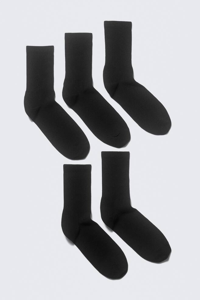 Lot de 5 paires de chaussettes de sport - Black/Blanc - 1