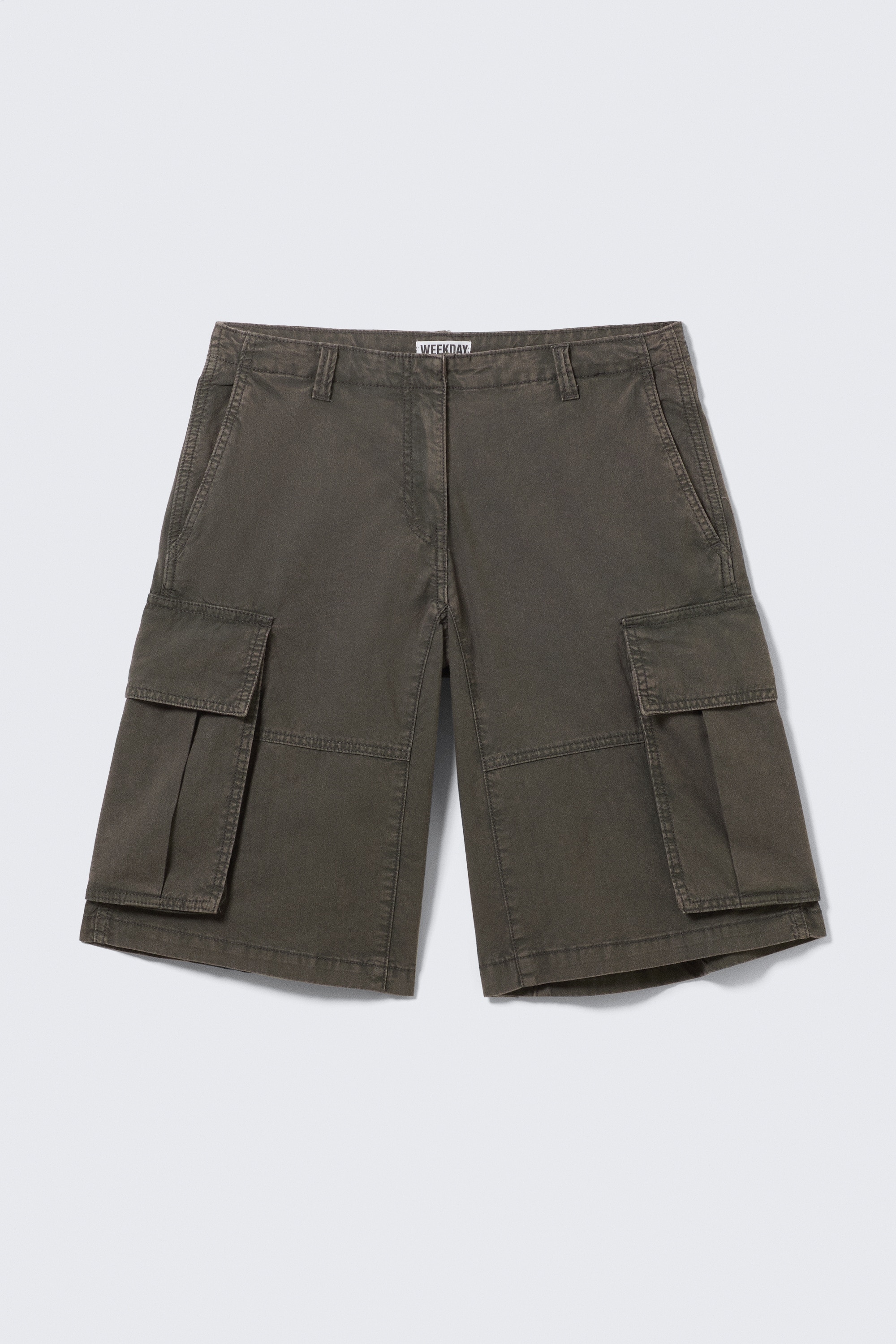 Lediga cargoshorts med låg midja - Washed Dark Grey/Light Beige - Camouflage
