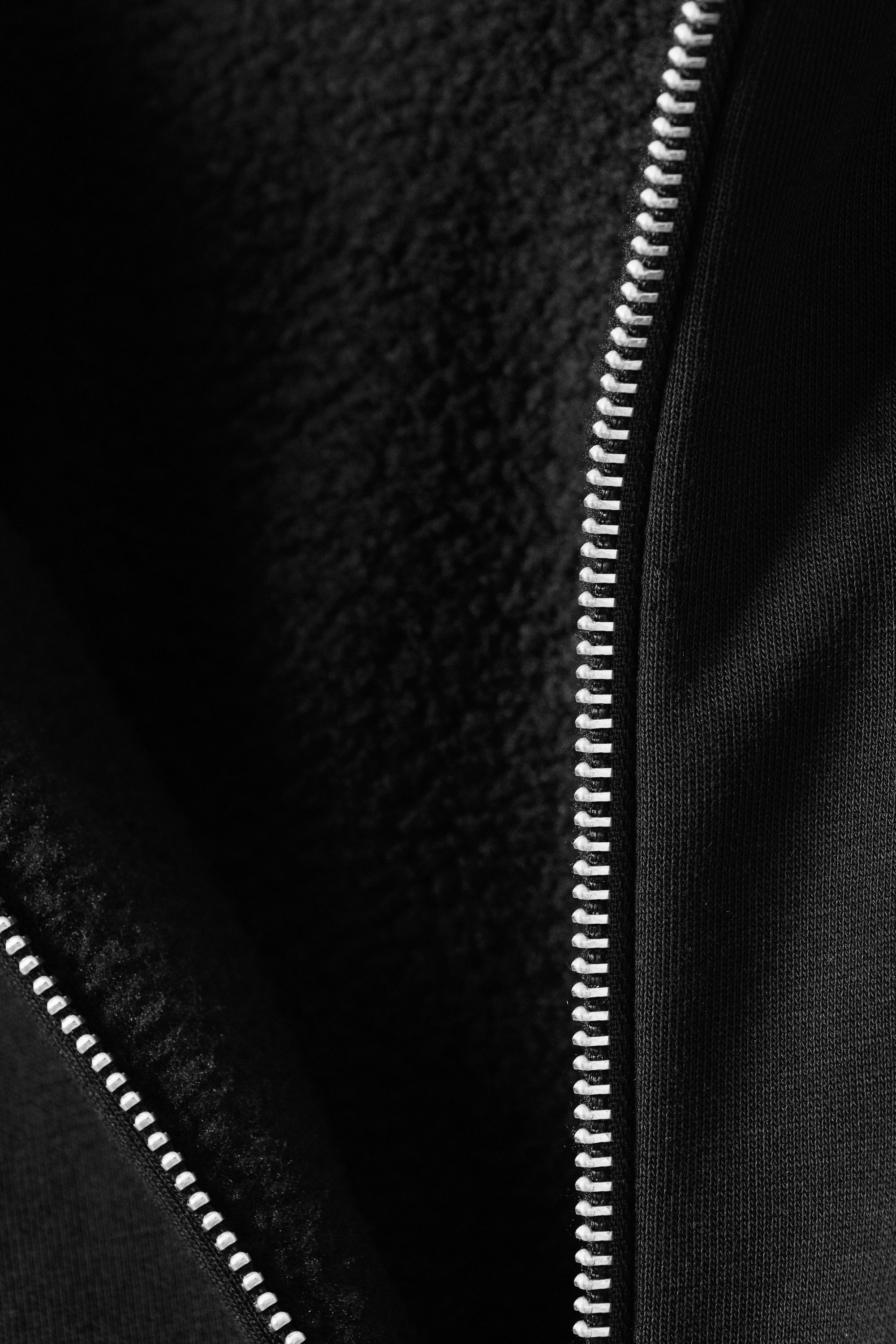 Black - Oversized Fleece Zip Hoodie - 2