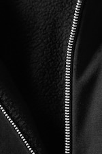 Black - Oversized Fleece Zip Hoodie - 5