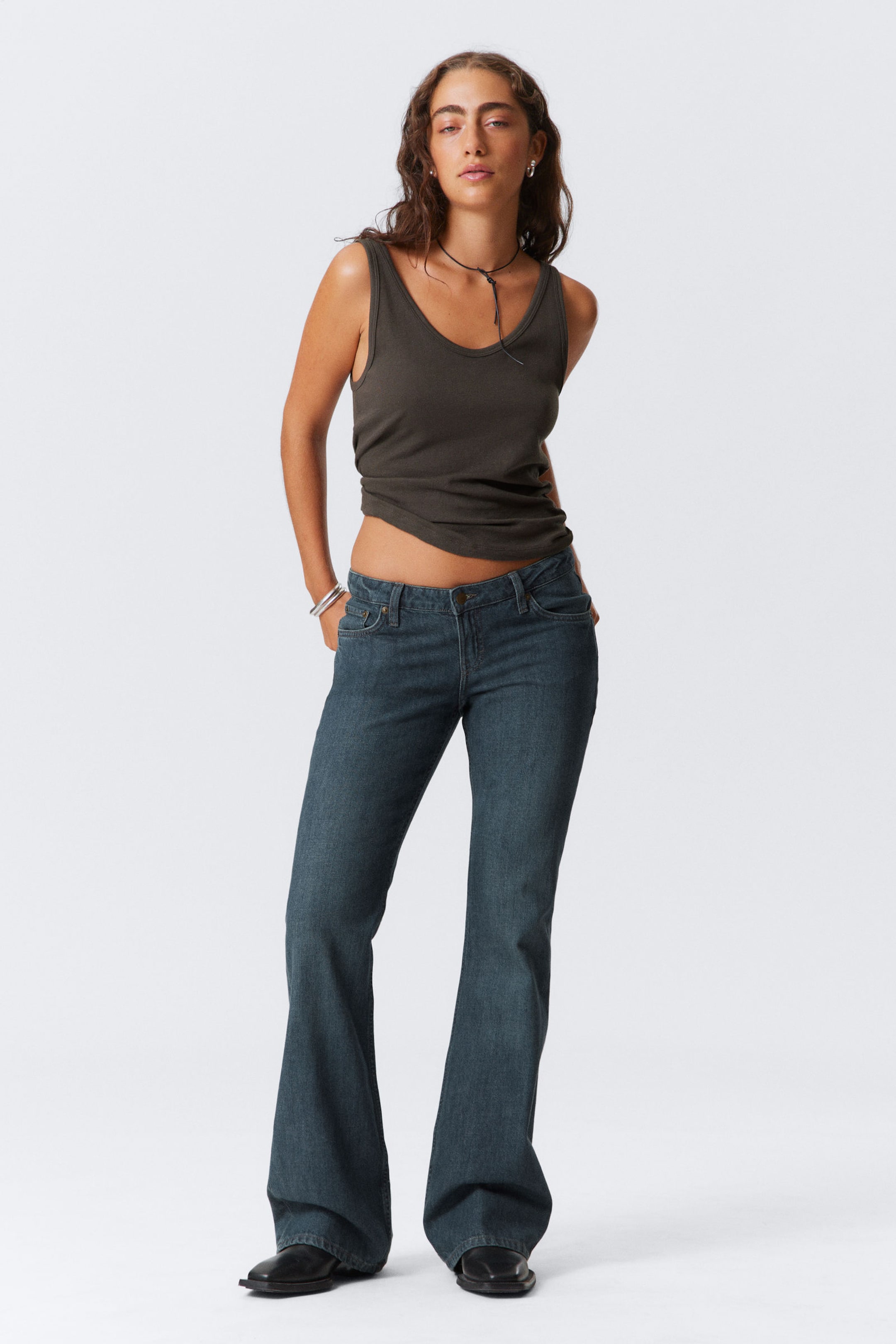 #4C5164 - Nova Low Rise Slim Bootcut Leg Jeans - 1