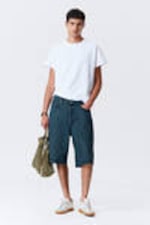 Sapphire Blue - Astro Denim Loose Baggy Shorts - 0