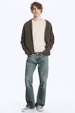 Grid Blue – lyseblå - Sky normal bootcut-jeans med lavt liv - 0
