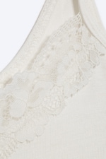 Off-white - Strappy Laced Camisole - 4