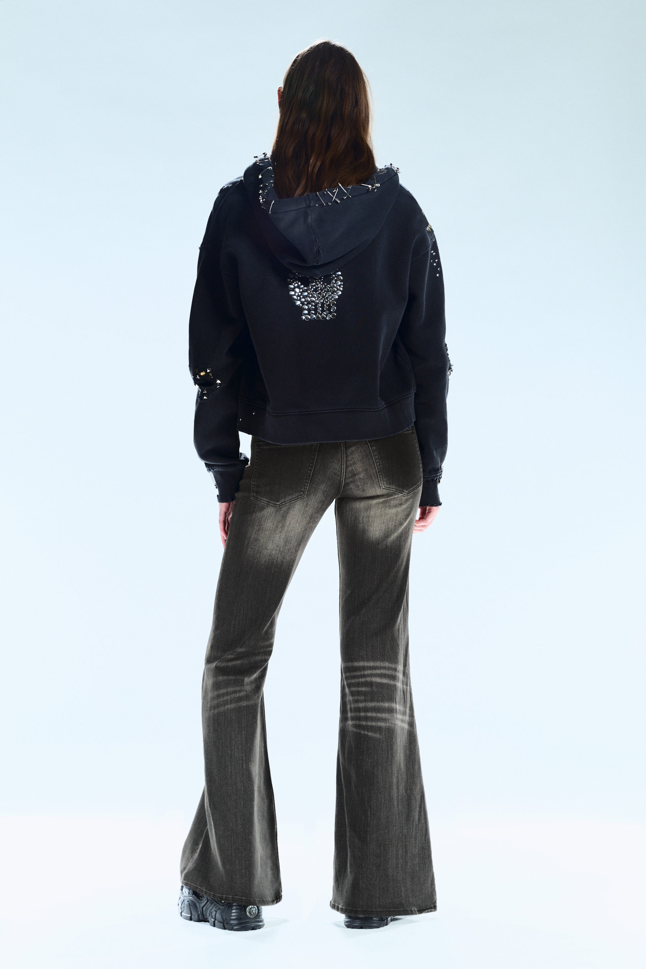 Mustard Black - Black - FLARE LOW RISE FLARED SKINNY JEANS - 3