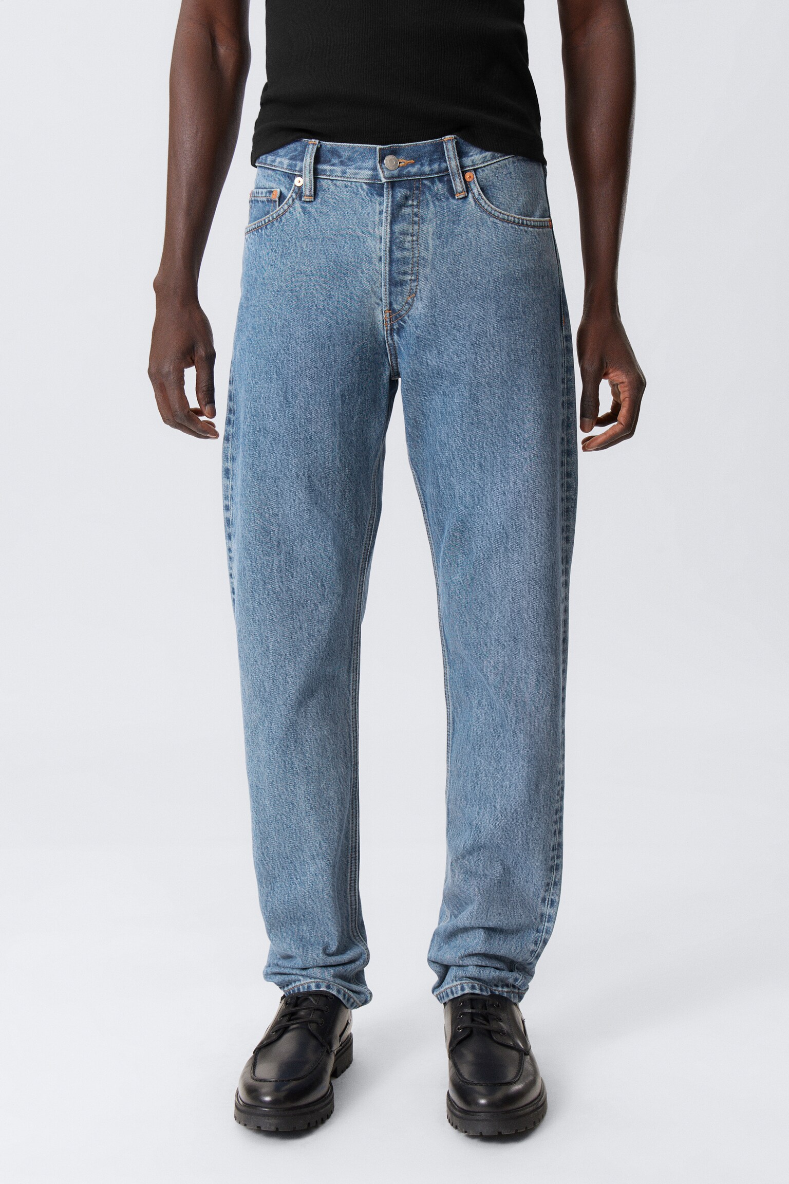 Barrel Relaxed Tapered Leg Jeans - 90s Blue - Medium Blue/Compact Blue - Dark Blue/Tuned Black - Black - 5