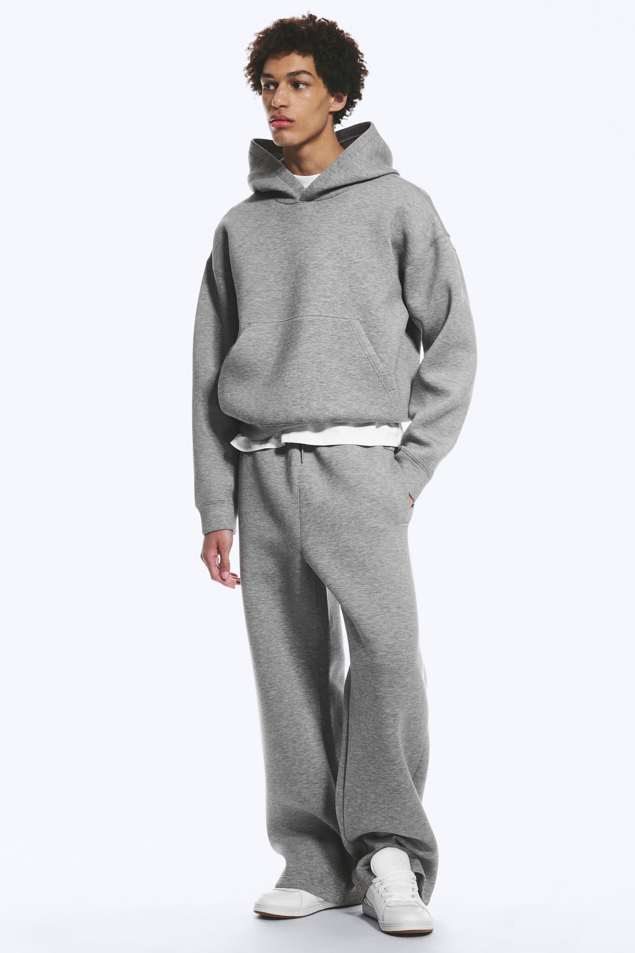 Grey Melange - Simon Scuba Hoodie - 2