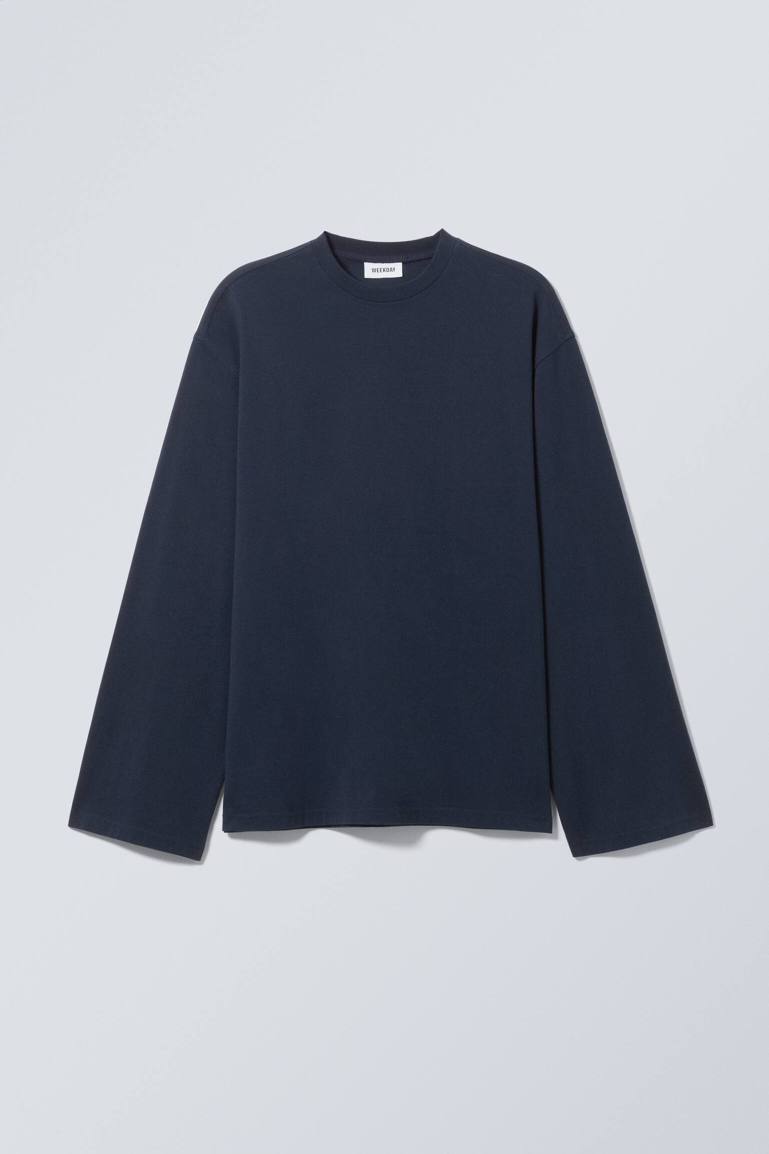 Oversized Long Sleeve T-shirt - Navy Blue/Albastru Prăfuit Spălat/Roșu Închis/White/Black