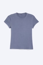 Dusty Washed Blue - Slim fit katoenen T-shirt met korte mouwen - 3
