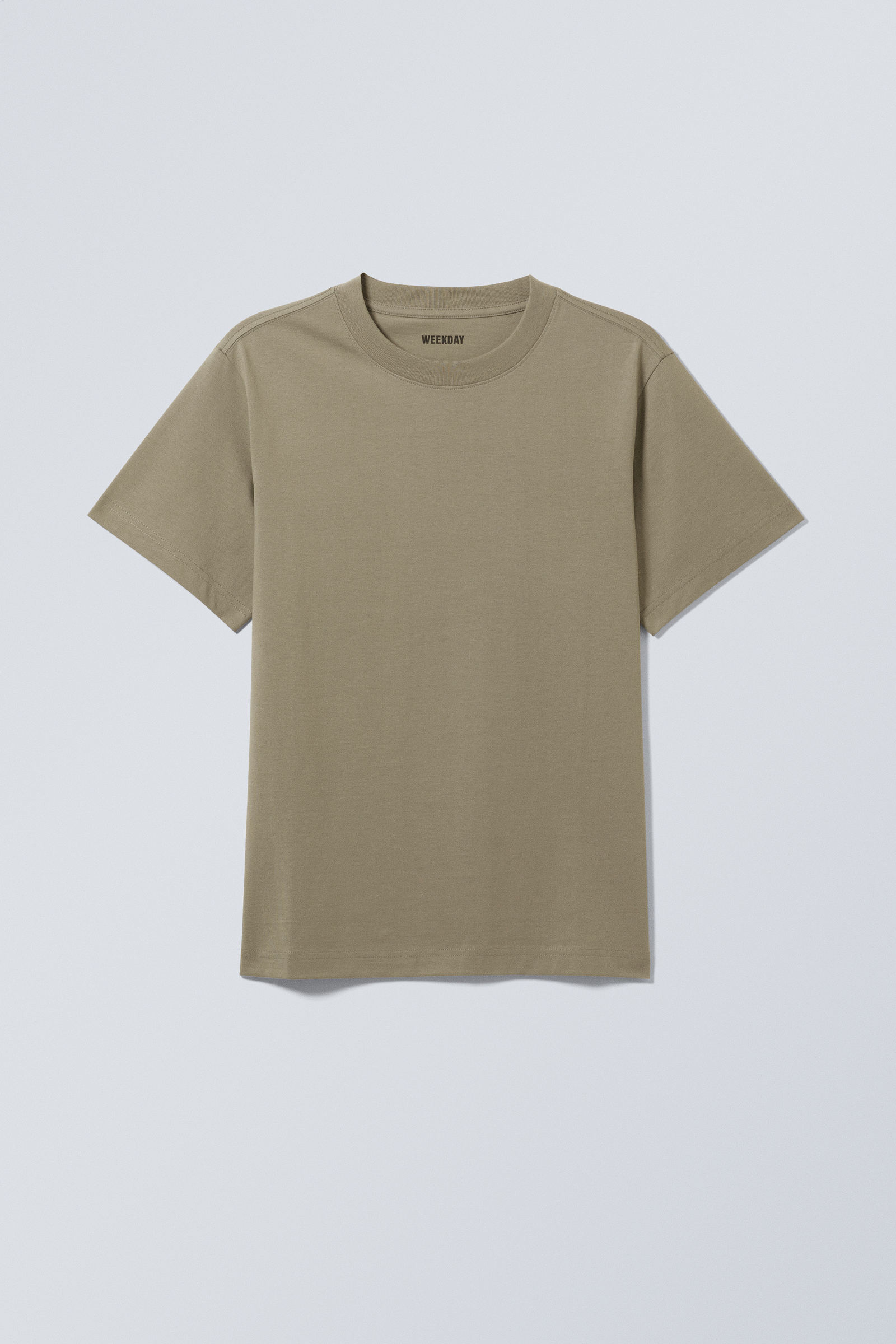short boxy heavyweight t-shirt - Khaki Green | Weekday NO