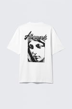 Vit - Afterwards - Tryckt T-shirt med avslappnad passform - 1
