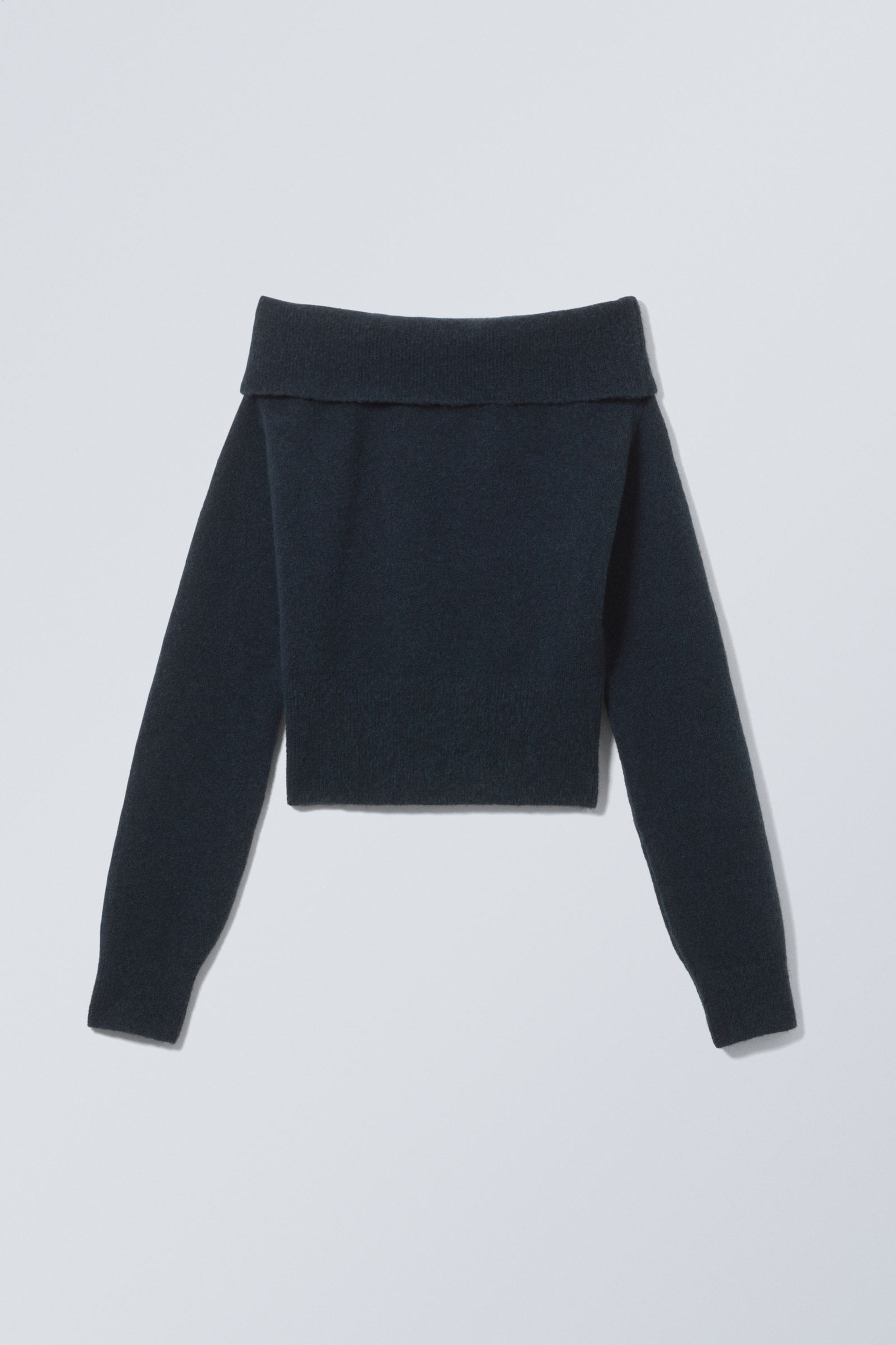 Navy - Lolo Off Shoulder Sweater - 1
