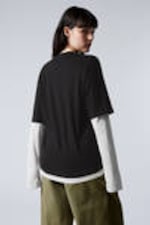 Black & White - Double-Layered Long-Sleeved T-shirt - 2
