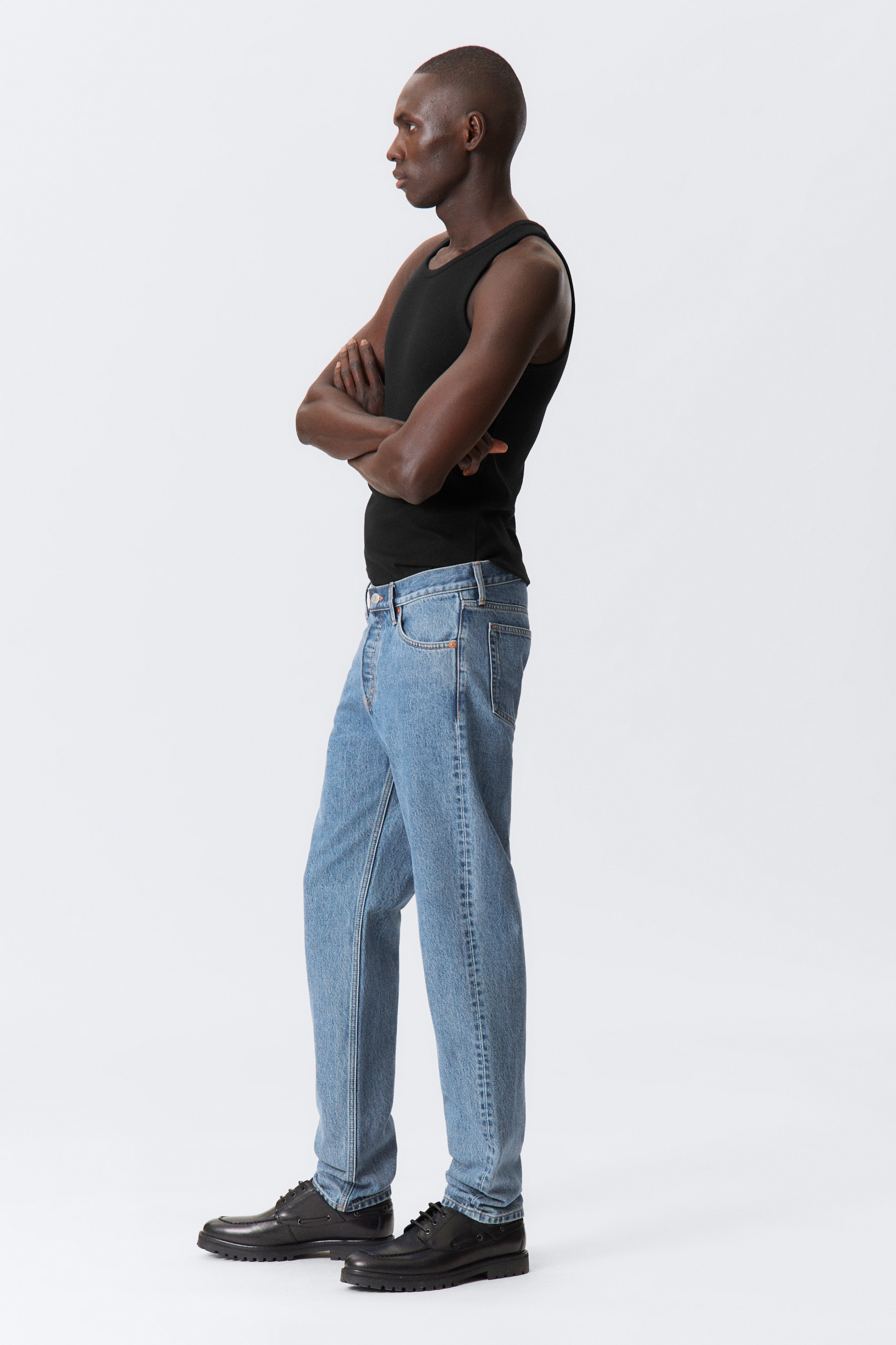 Visa större bild: Barrel Relaxed Taperd Leg Jeans - 90s Blue - Mellanblå - HERR | H&M SE 3