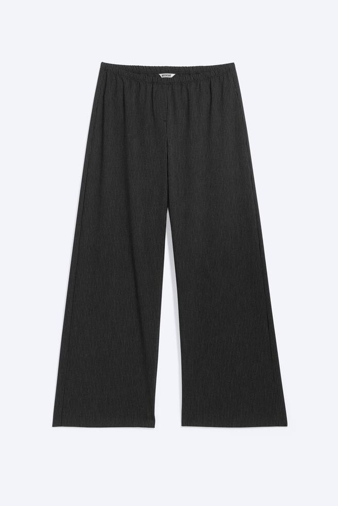 Low-Rise Pull-On Suiting Trousers - Striped Black/Pinstriped Dark Grey - 1