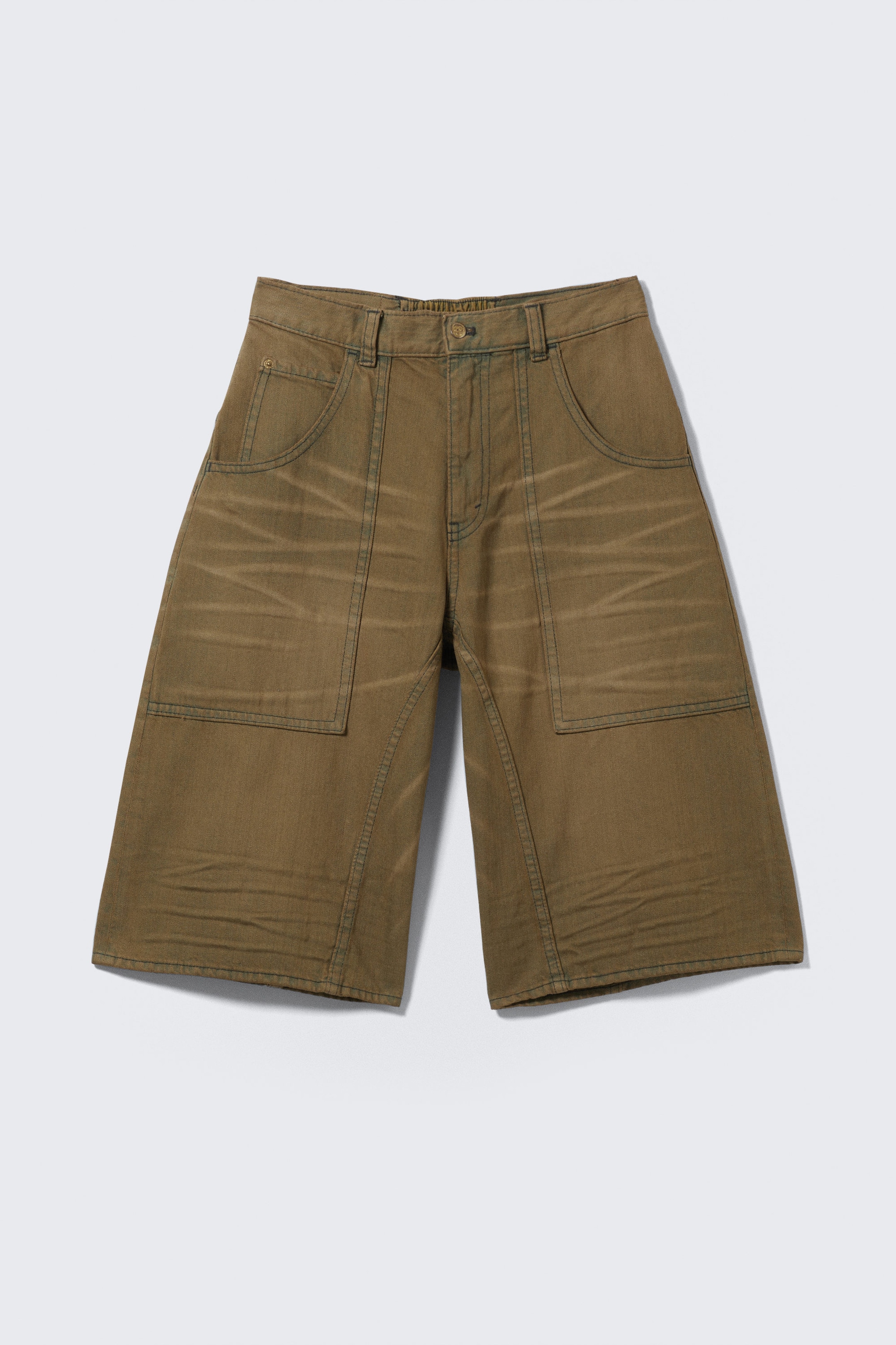 Deep Brown - Dunno Unisex Loose Fit Carpenter Jorts - 1