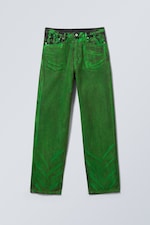 Coated Green - Galaxy Loose Green Coated Jeans - 0