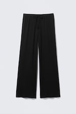 Noir - Pantalon de pyjama décontracté taille mi-haute - 4