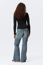 Black - Long-Sleeved Fitted Satin Shirt - 4