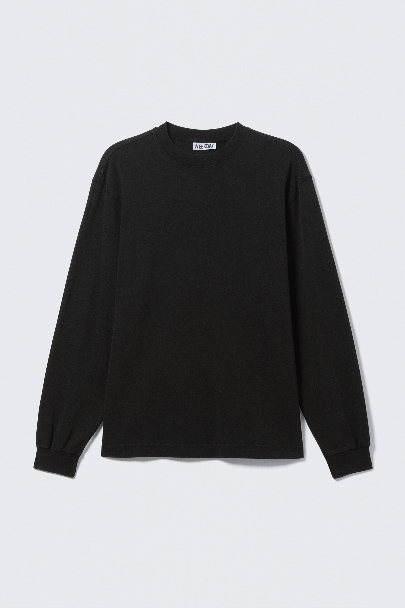 Relaxed Long-Sleeved Cotton T-shirt - Black/White - 2