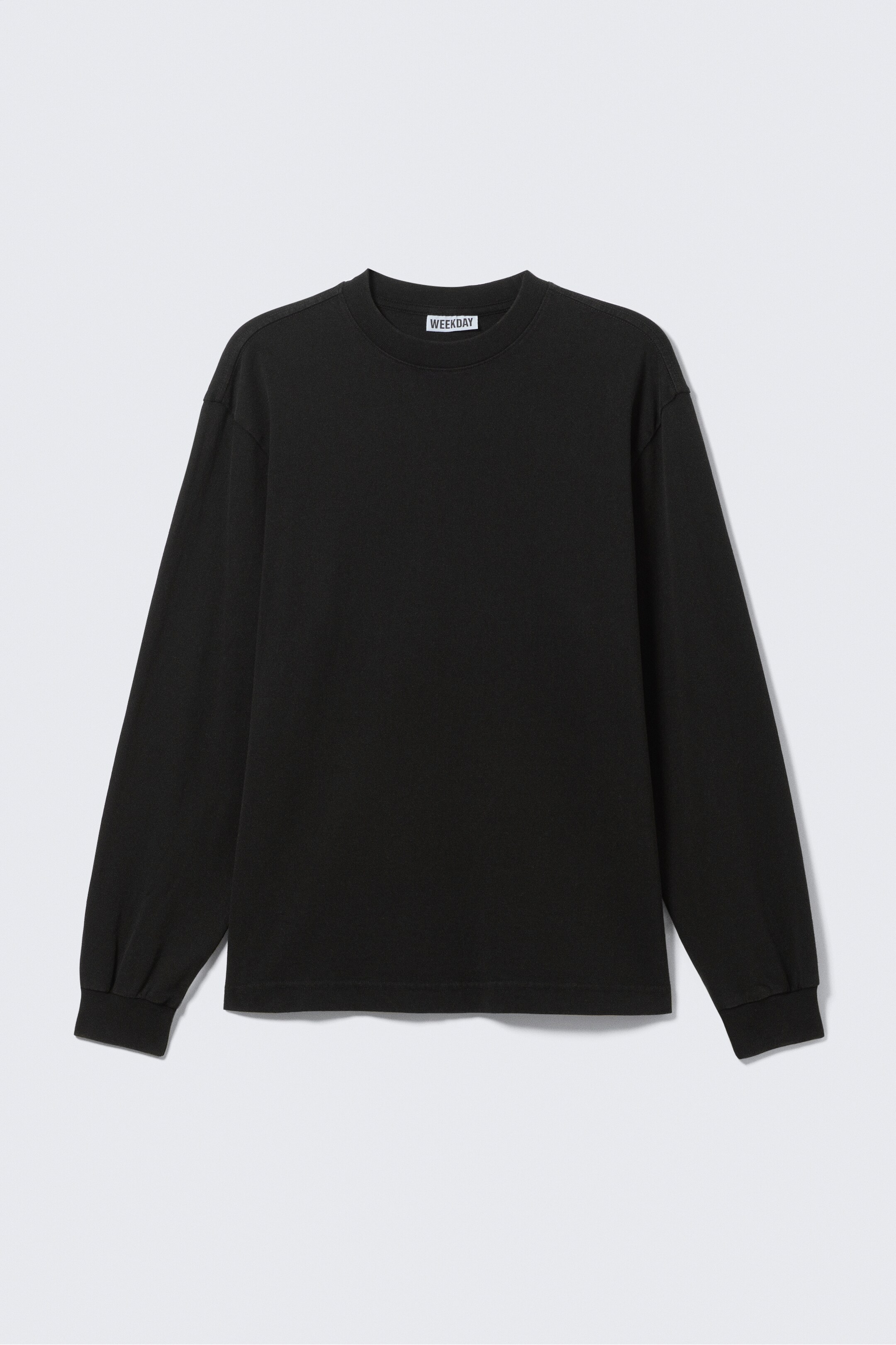 Se større billede: Firkantet T-shirt i bomuld med lange ærmer - Sort - HERRE | H&M DK 4