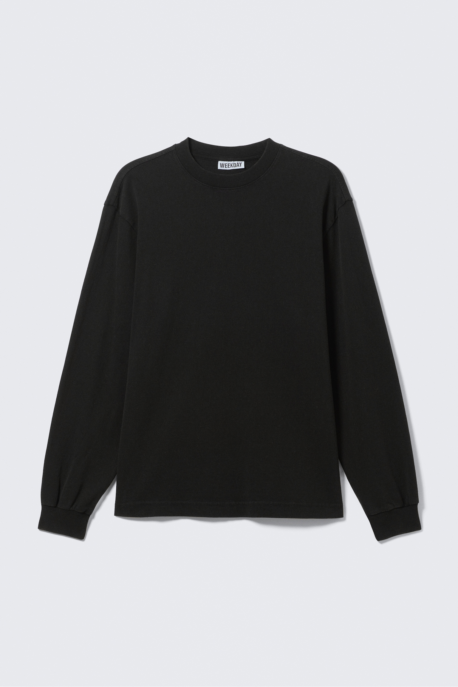T-shirt relaxed a maniche lunghe in cotone - Nero/Bianco - 2