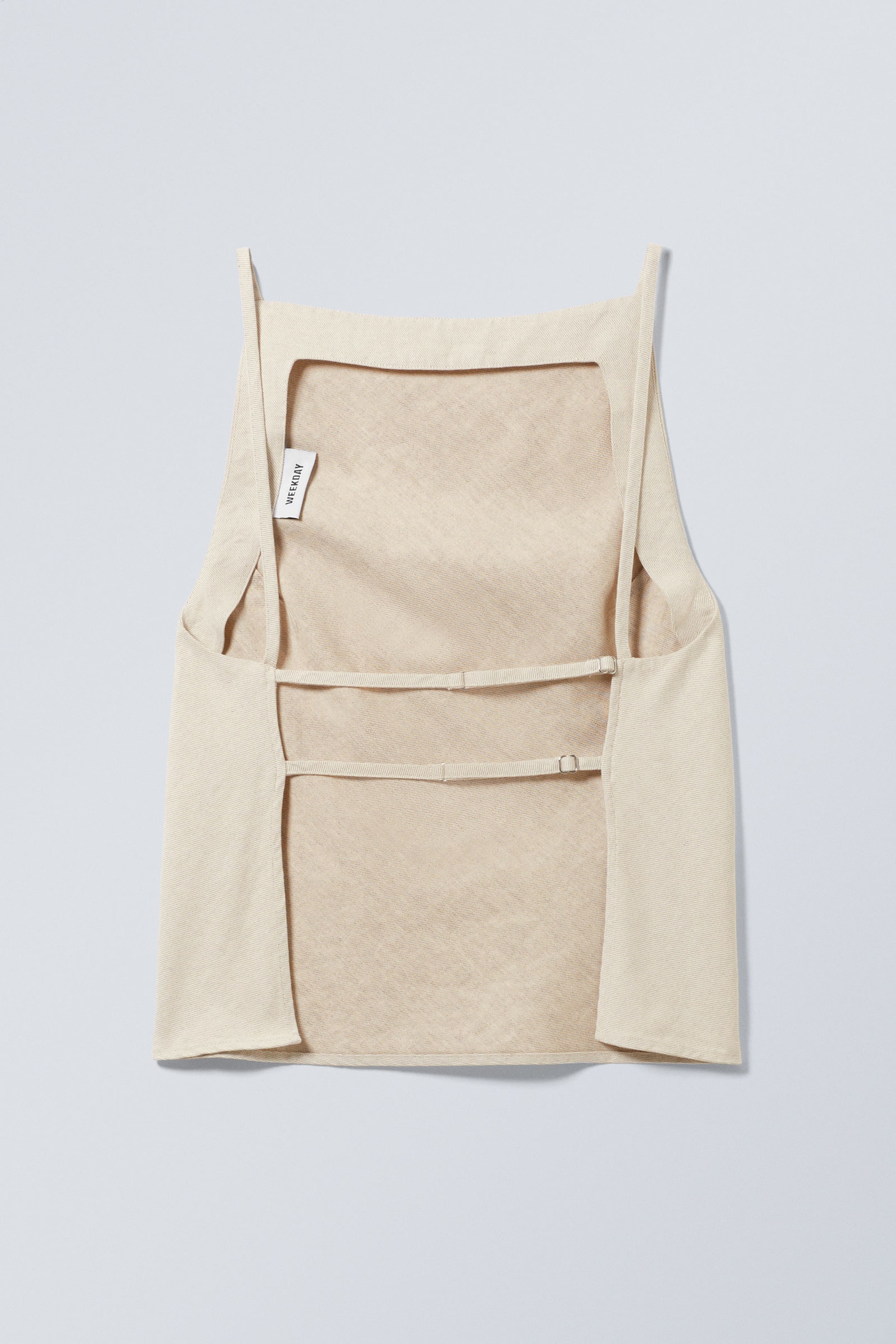 Ecru - Suiting Linen Blend Open Back Top - 2