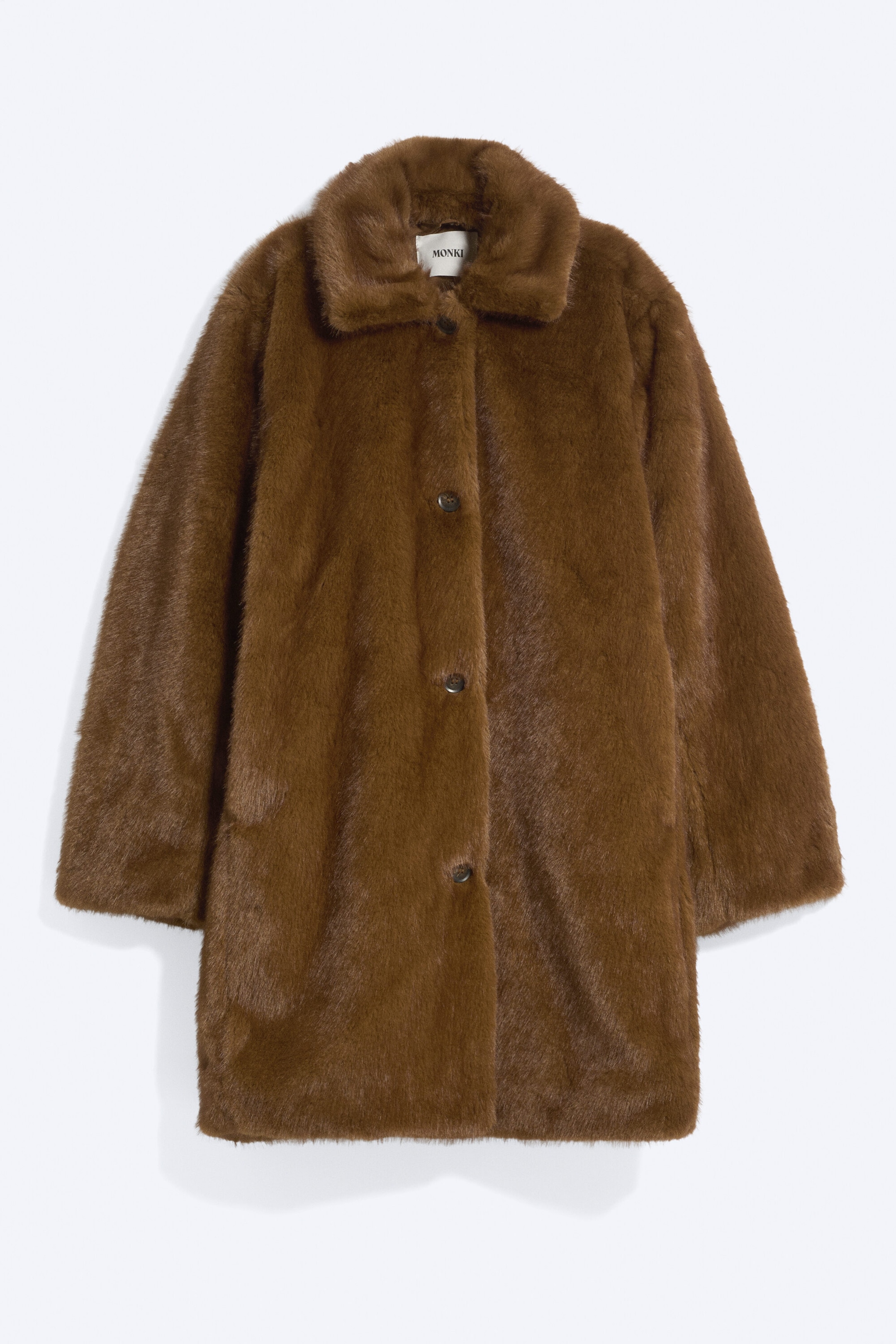 Bruin - Carcoat van imitatiebont - 1