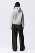 Grey Melange - Oversized Scuba Zip-Hoodie - 3