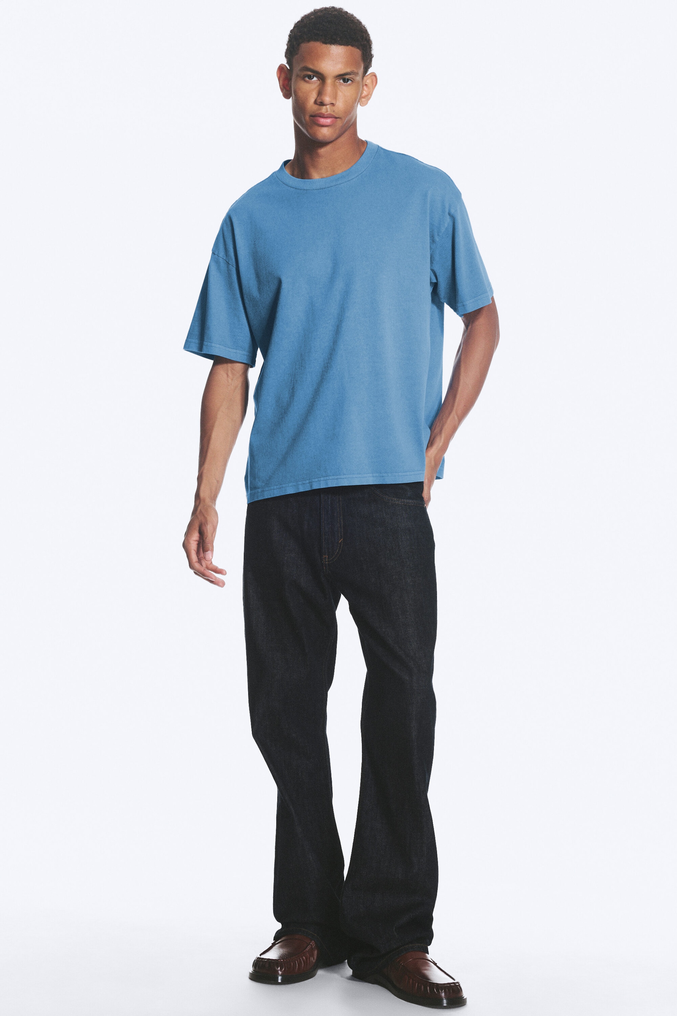 Washed Blue - Washed Blue Loose Boxy T-shirt - 2