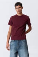 Dark Red - Short Boxy Heavyweight T-shirt - 0