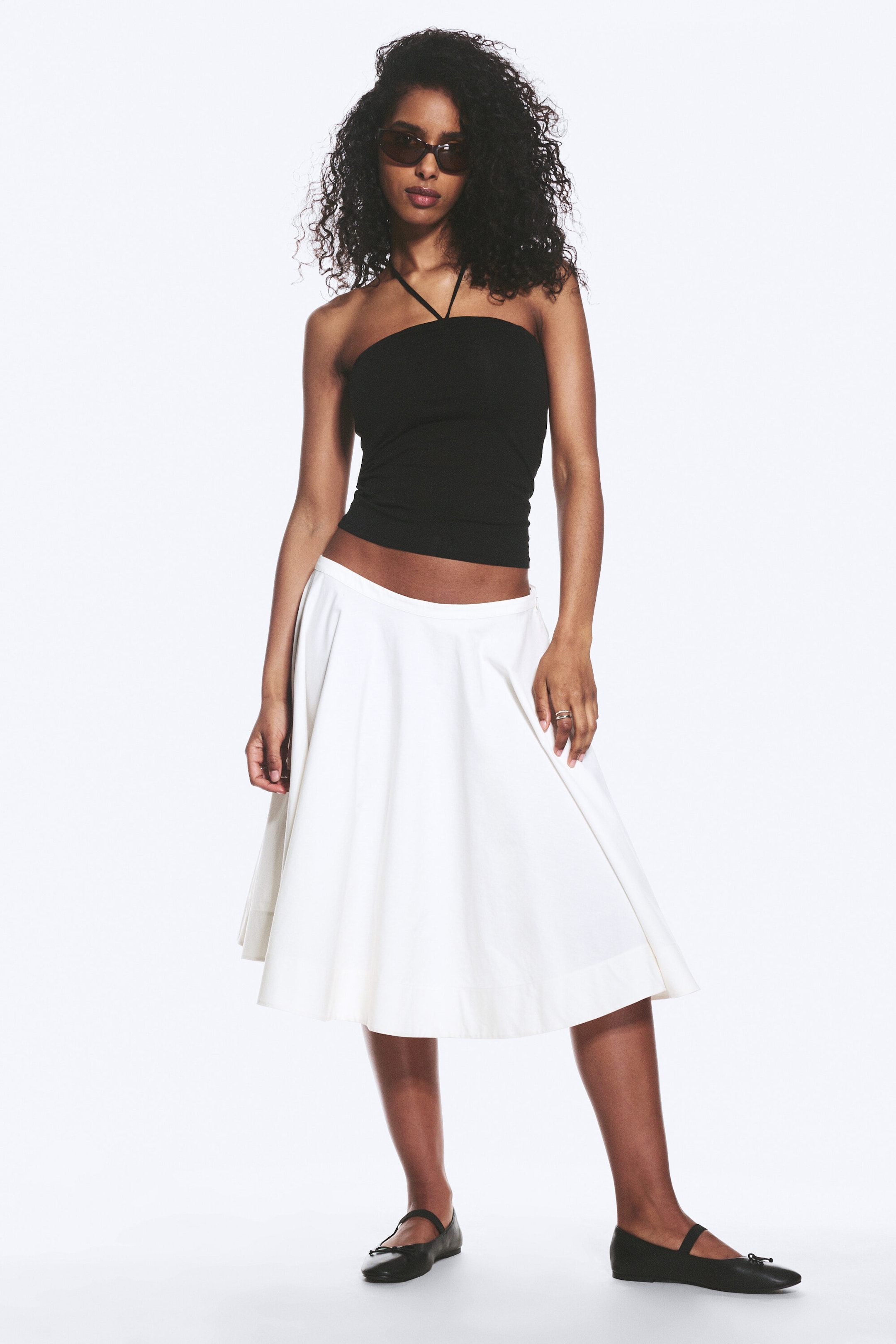 Dusty White - Cotton Circle Skirt - 1
