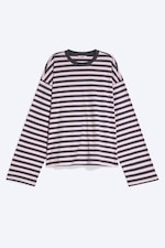 Dark Grey & Light Pink Stripe - Long-Sleeved Cotton T-shirt - 4