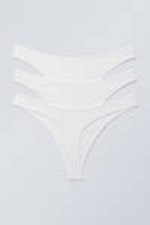 Wit - Set van 3 katoenen Jade strings - 1