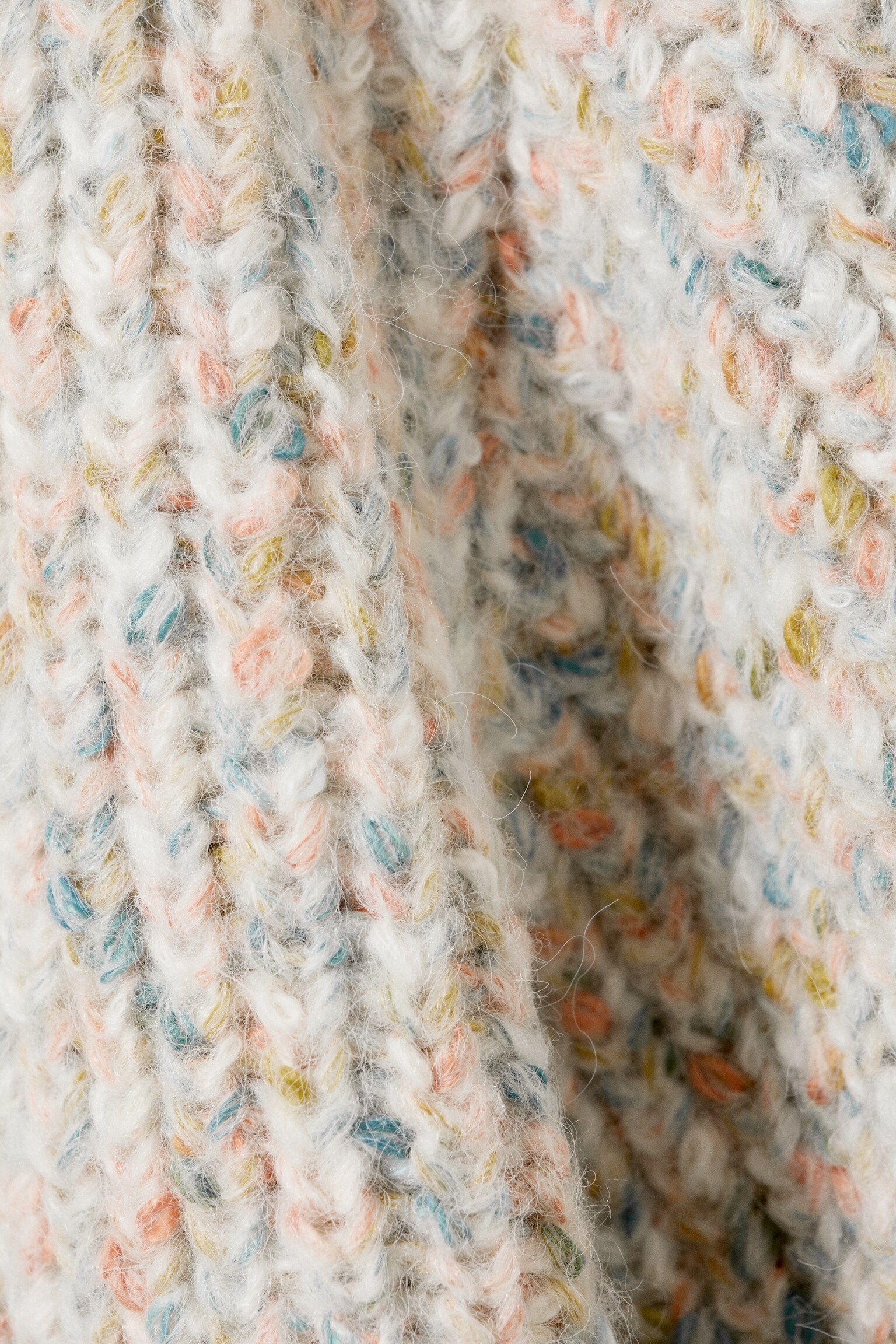 Pull col roulé oversize en maille - Blanc - Multicolore/Jaune clair - 4