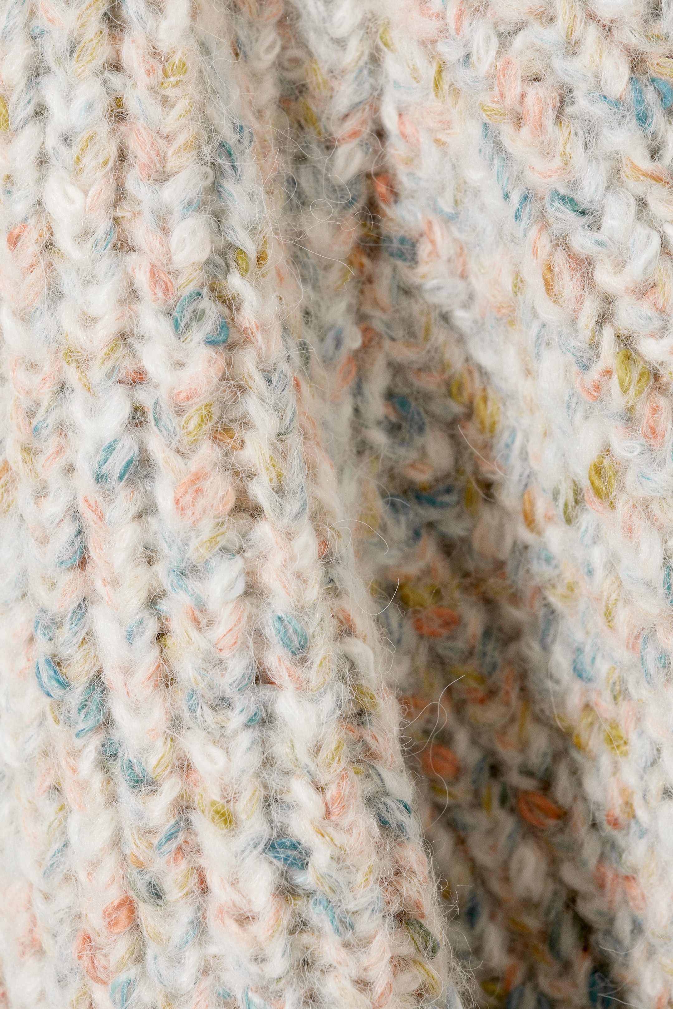 White - Multicoloured - Oversized Knitted Turtleneck Sweater - 4