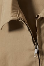 Beige - Lockere Zip-Jacke aus Baumwoll-Twill - 1