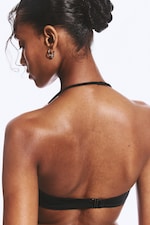 Schwarz - Neckholder Bikini-Oberteil - 1
